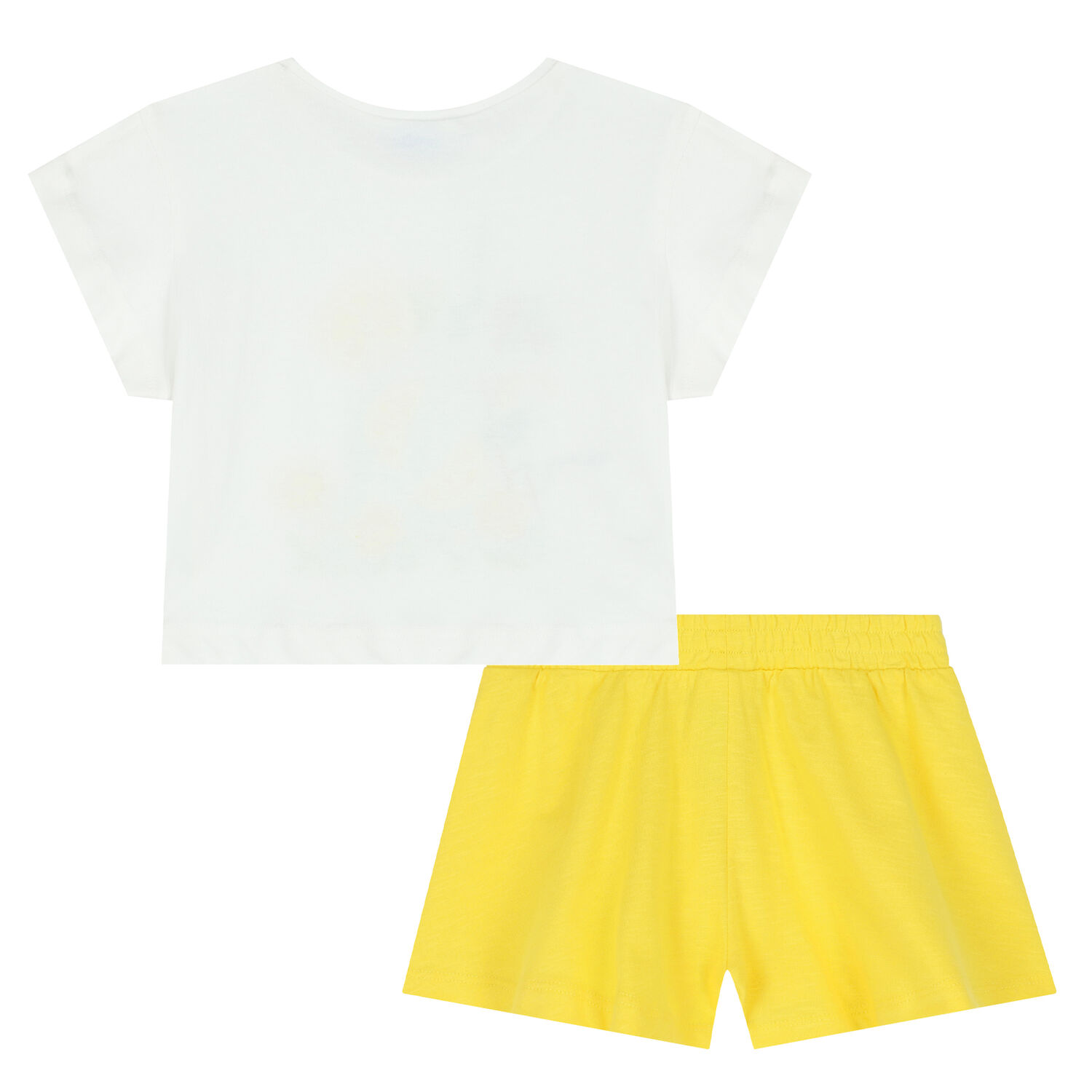 Girls Ivory & Yellow Shorts Set, 2, hi-res image number null