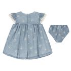 Baby Girls Blue Floral Dress Set, 1, hi-res