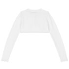 Girls White Bolero Cardigan, 2, hi-res