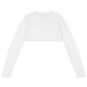 Girls White Bolero Cardigan