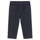 Younger Boys Navy Blue Chino Trousers, 1, hi-res
