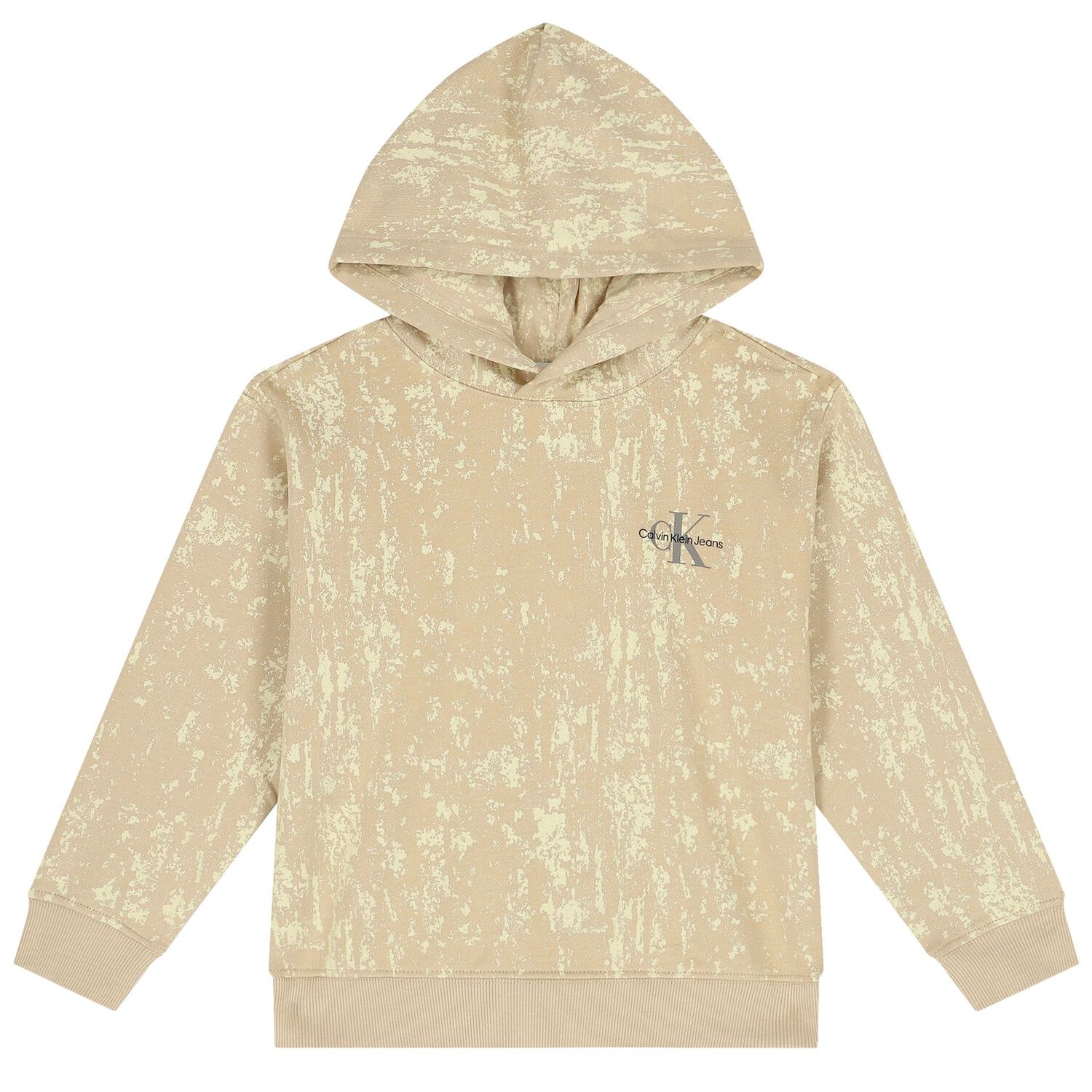 Boys Beige Logo Hooded Top, 1, hi-res