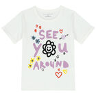 Girls White Slogan T-Shirt, 1, hi-res