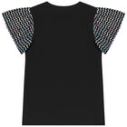 Girls Black & Silver Logo T-Shirt, 1, hi-res