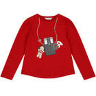 Girls Red Long Sleeve Top, 1, hi-res