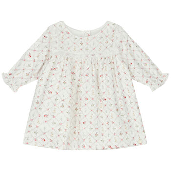 Baby Girls Ivory Floral Dress