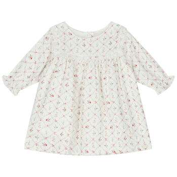 Baby Girls Ivory Floral Dress