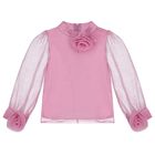 Girls Pink Floral Skirt Set, 1, hi-res