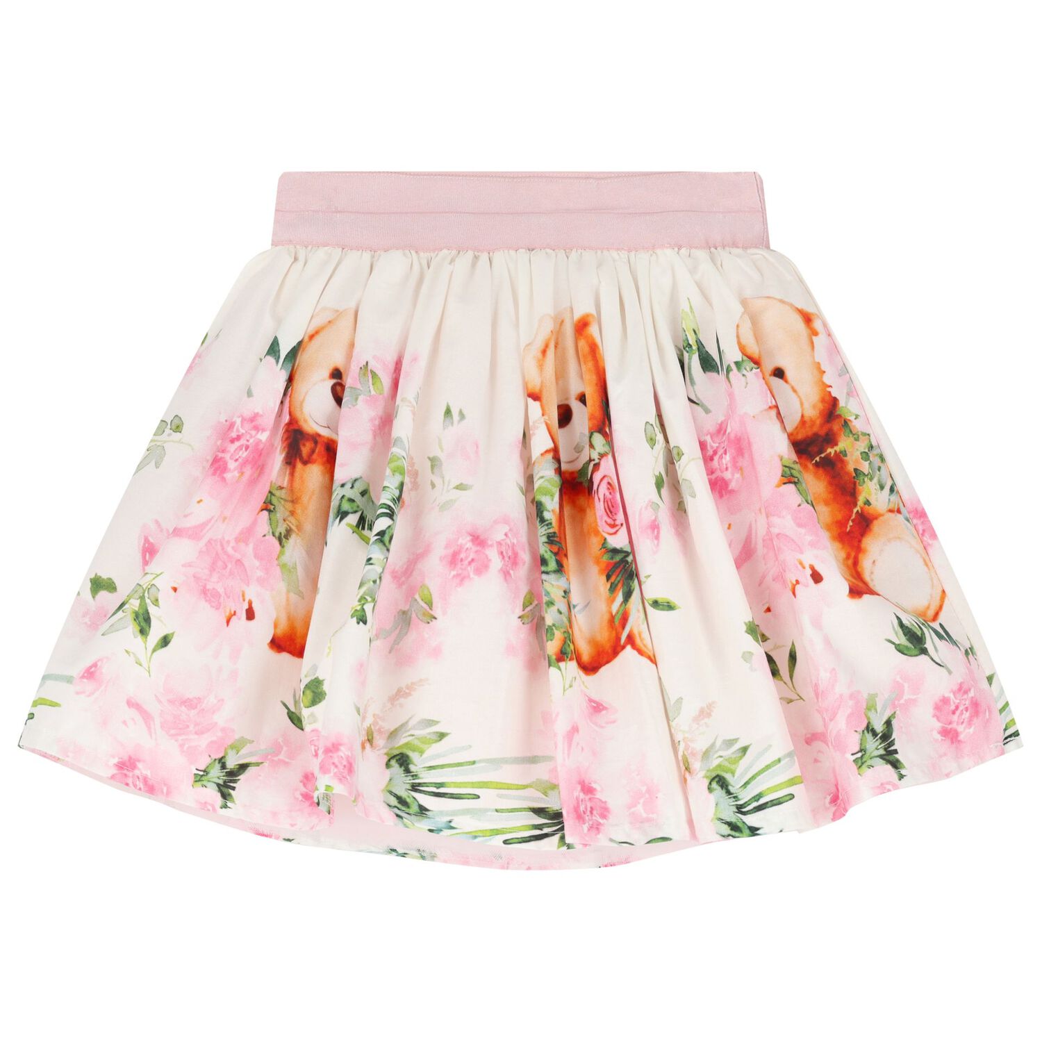 Girls Pink Teddy Bear Skirt Set, 1, hi-res image number null