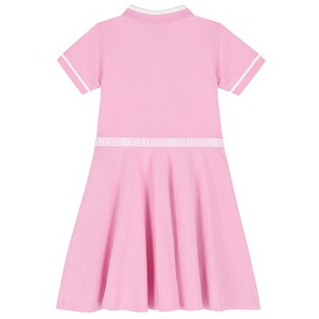 Girls Pink Logo Polo Dress