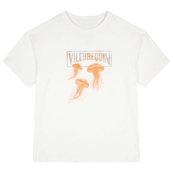 Boys White Logo Jelly Fish T-Shirt