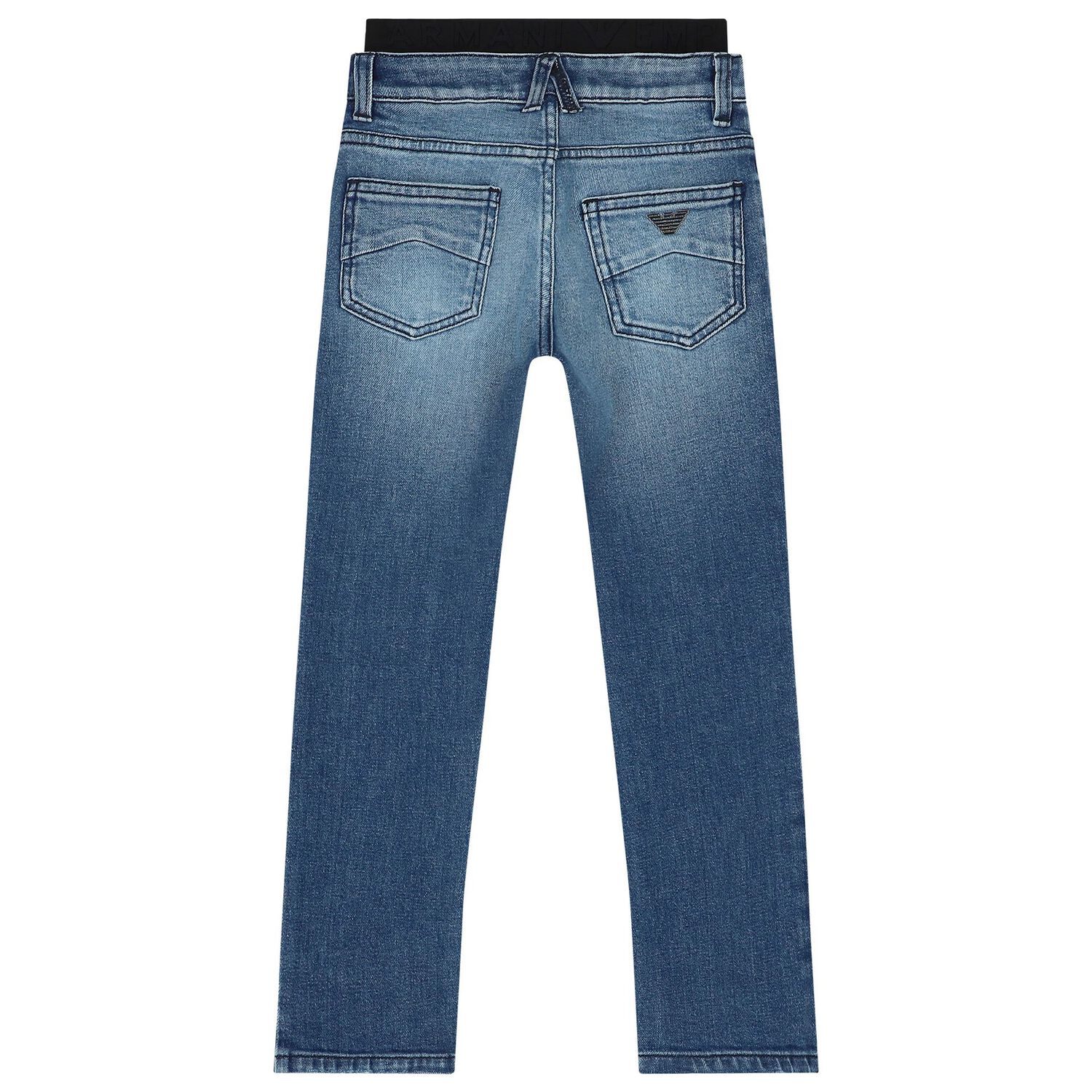 بنطلون جينز أولاد بالشعار باللون الأزرق, 1, hi-res image number null