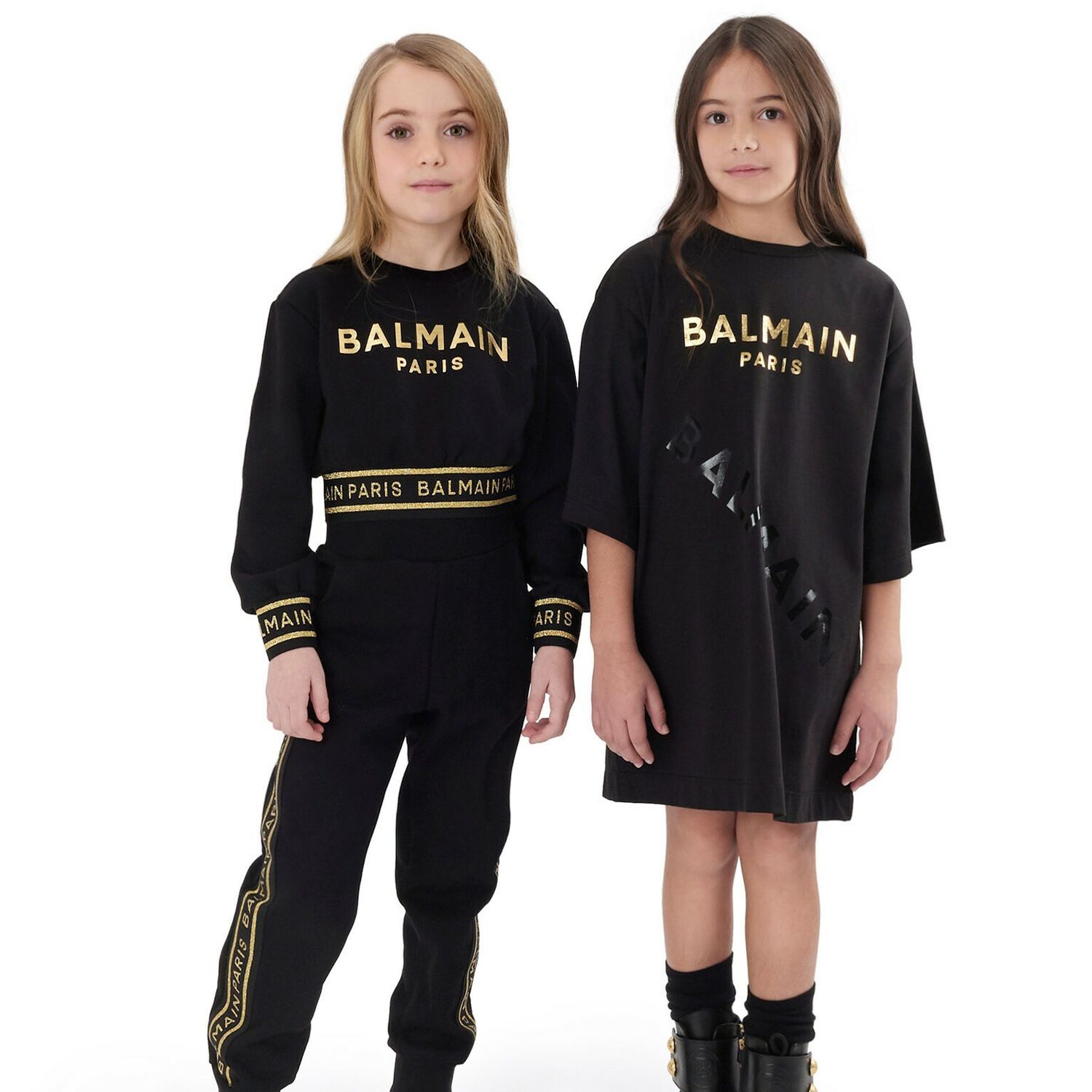 فستان بالشعار باللون الأسود, 1, hi-res