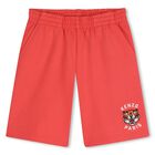 Boys Red Tiger Logo Shorts, 1, hi-res
