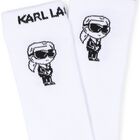 White Ikonik Karl Logo Socks, 1, hi-res
