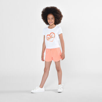 Girls Orange Logo Shorts