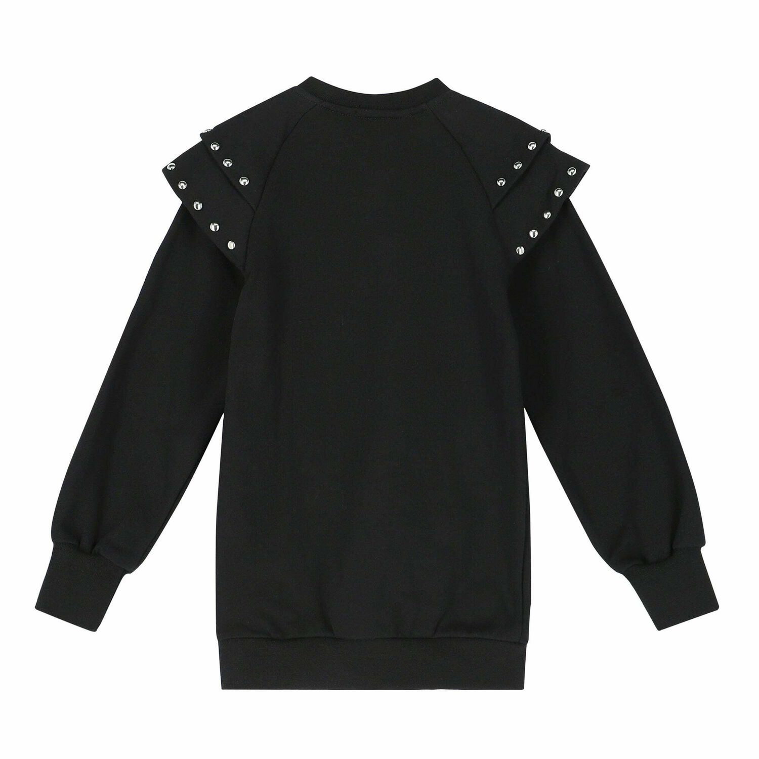 Girls Black Logo Sweatshirt Dress, 1, hi-res image number null