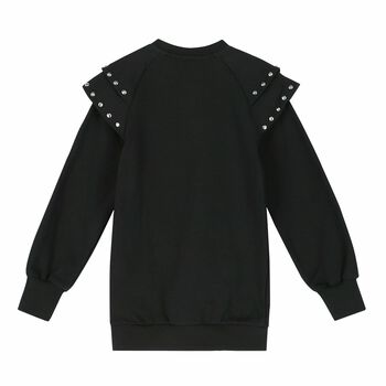 Girls Black Logo Sweatshirt Dress