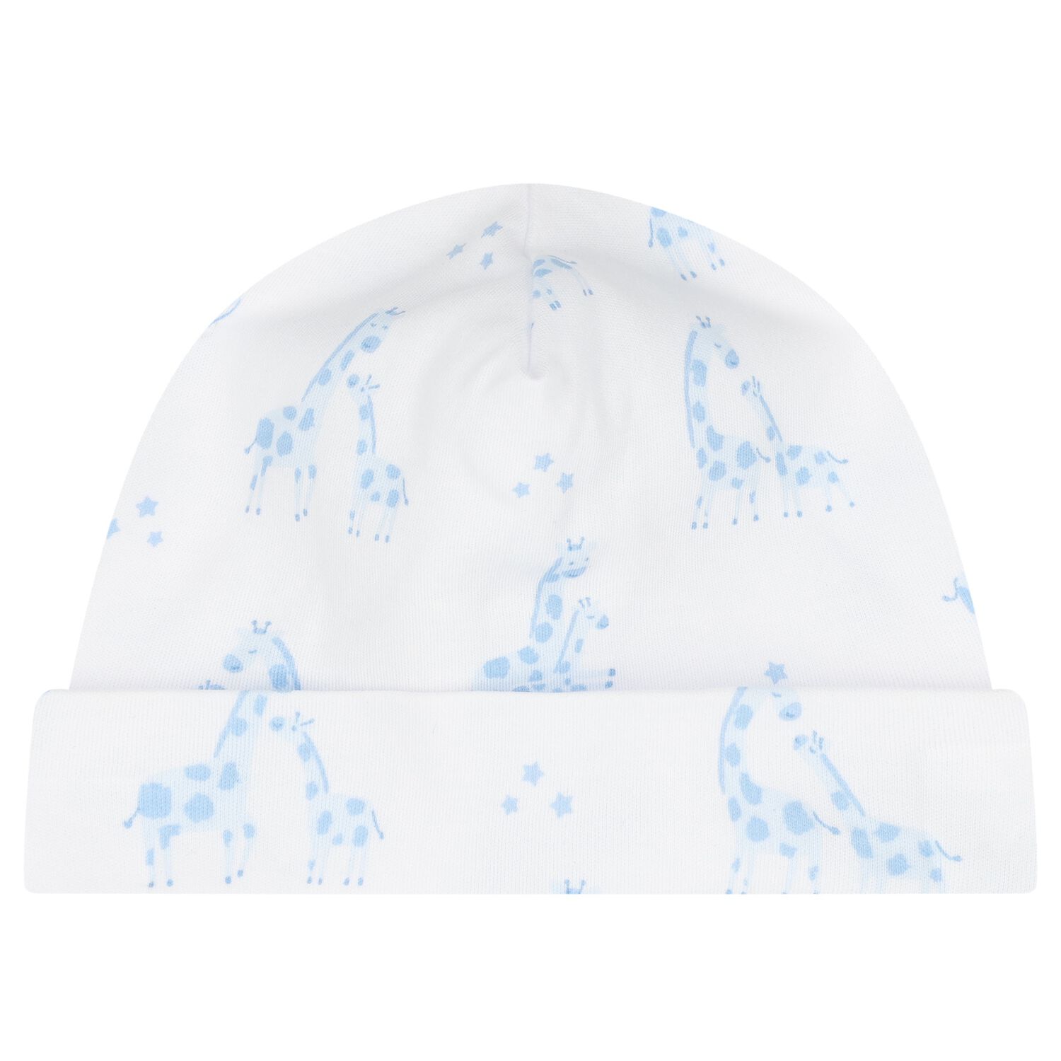 Baby Boys White & Blue Giraffe Hat, 1, hi-res image number null