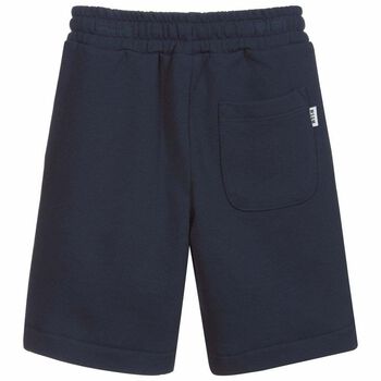 Navy Cotton Logo Shorts