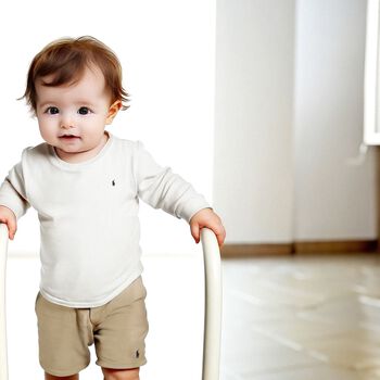 Baby Boys Beige Logo Shorts