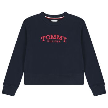 Girls Navy Blue Logo Sweatshirt