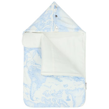 Blue & Ivory Geo Map Baby Nest
