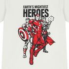 Boys White & Navy Blue Marvel Shorts Set, 1, hi-res