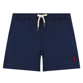 Boys Navy Logo Swim Shorts