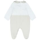 Baby Boys Blue & Gold Logo Babygrow, 1, hi-res