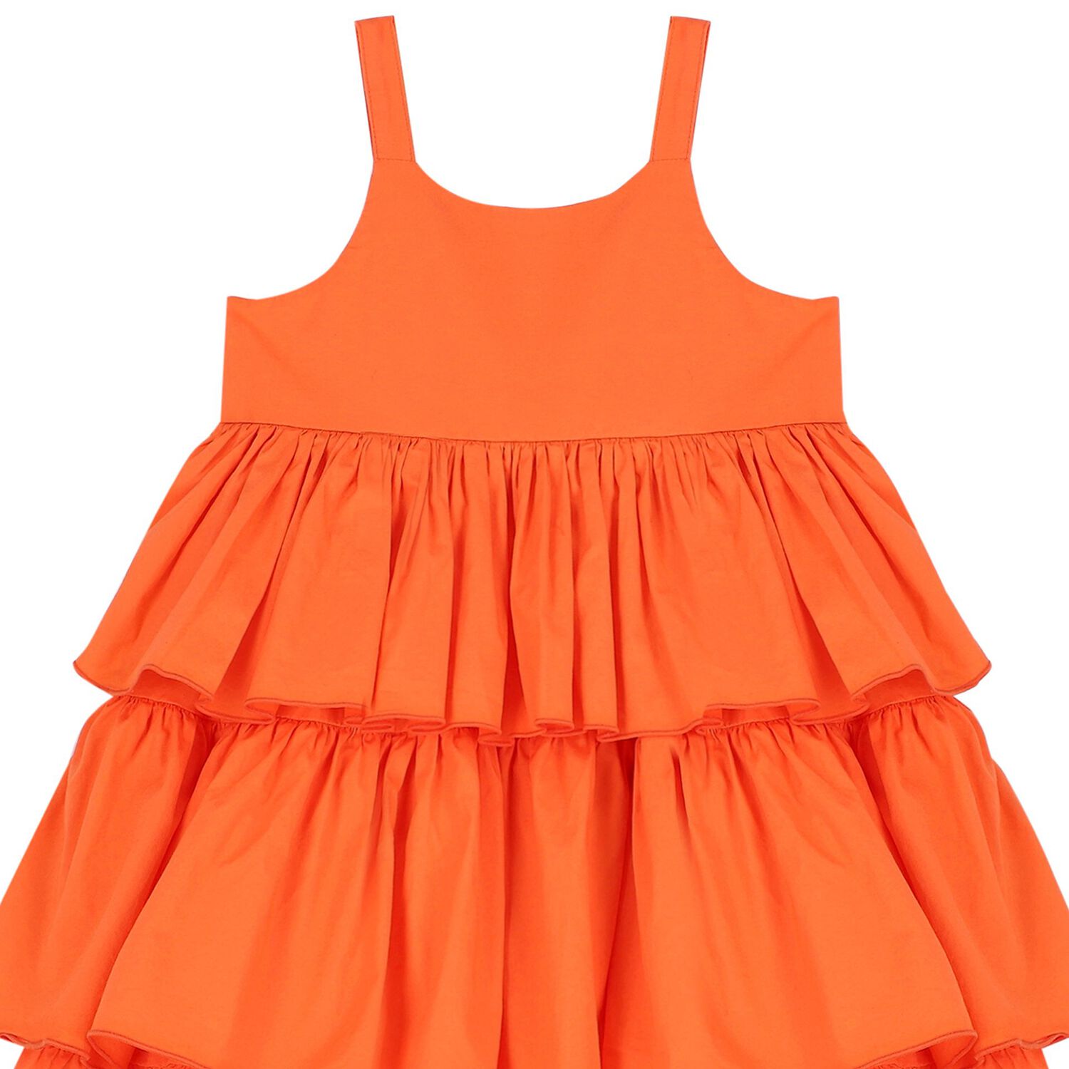 فستان بنات بكشكشة باللون البرتقالى, 1, hi-res