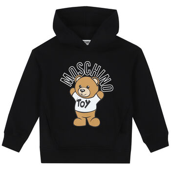 Black Teddy Logo Hooded Top