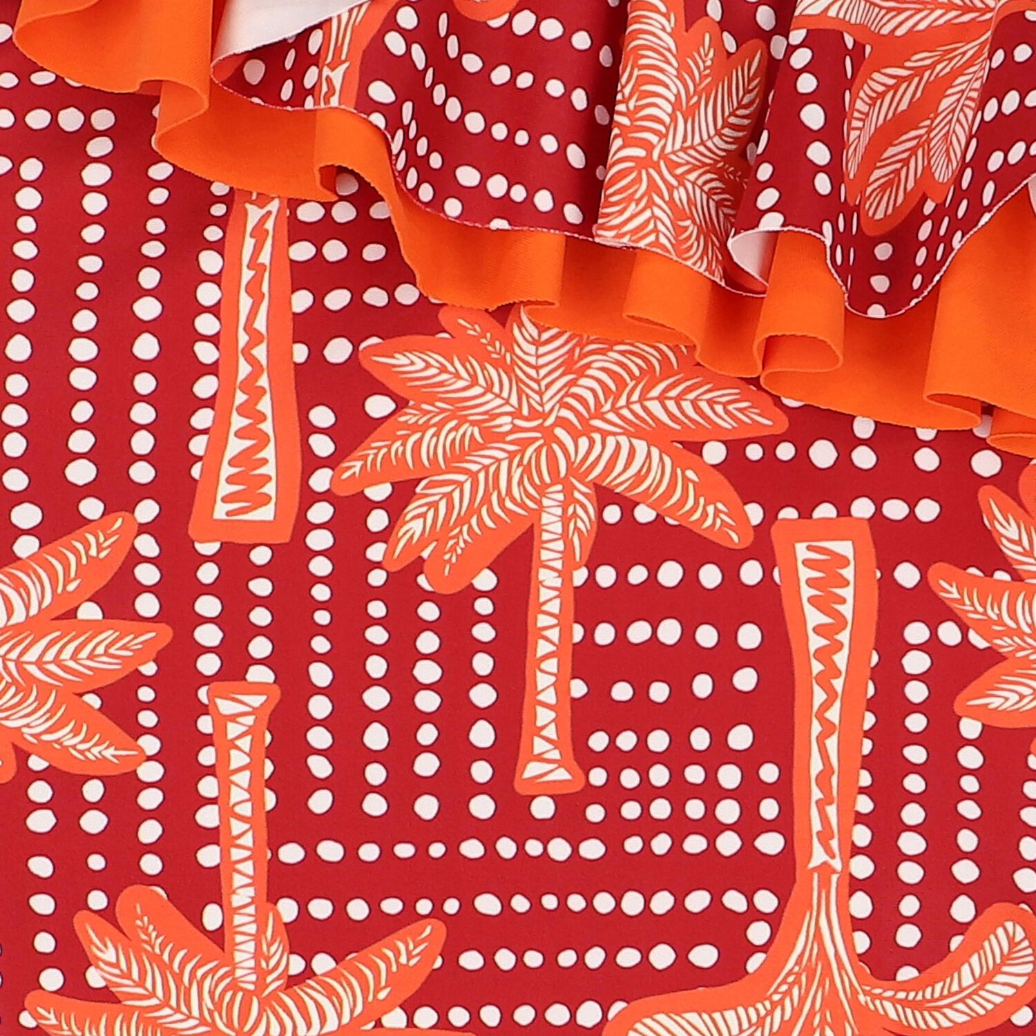 مايوه بنات سباحة باللون البرتقالي والوردي, 1, hi-res