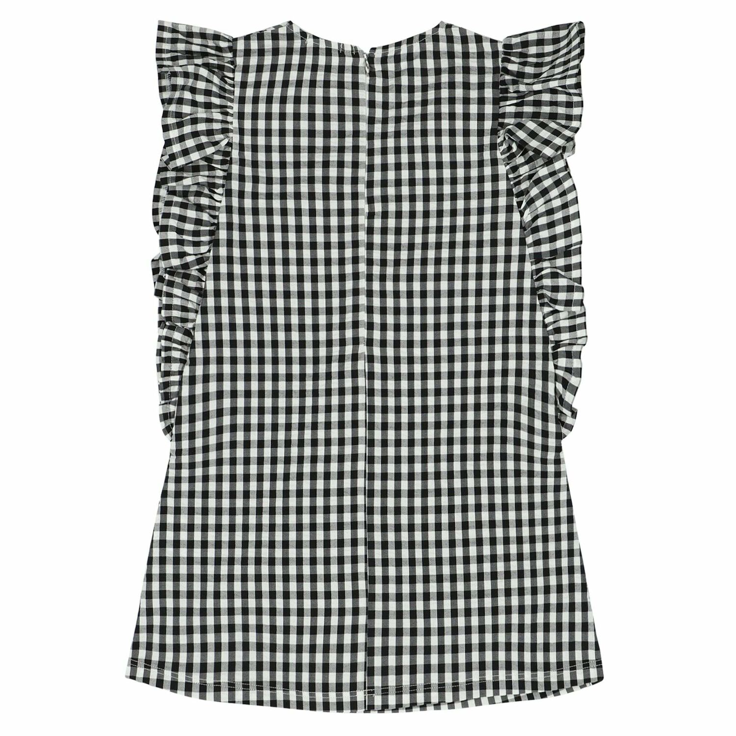 Girls Black & White Gingham Dress, 1, hi-res image number null