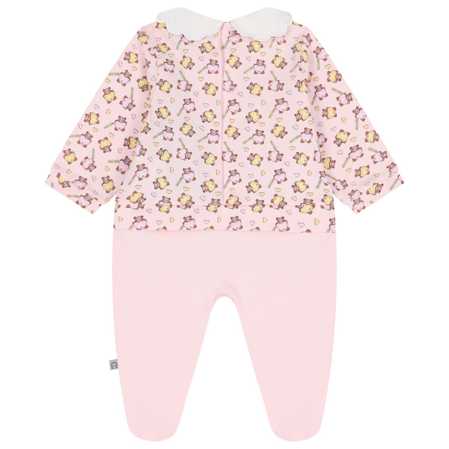 Baby Girls Pink Teddy Bear Logo Babygrow, 1, hi-res