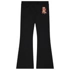 Girls Black Teddy Bear Trousers, 1, hi-res