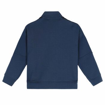 Boys Navy Logo Zip Up Top