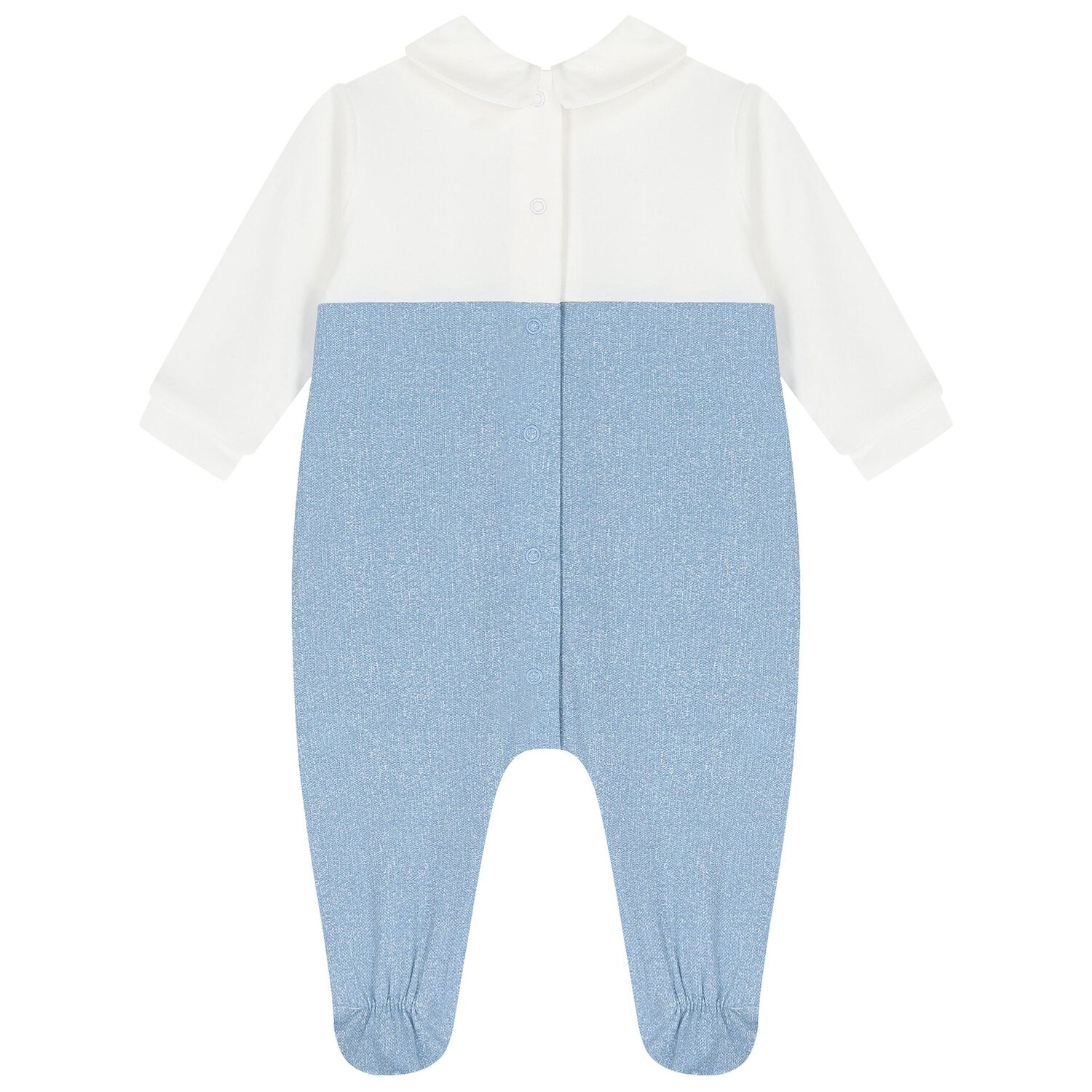 Baby Boys White & Blue Babygrow, 1, hi-res image number null