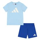 Younger Boys Blue Logo Shorts Set, 1, hi-res