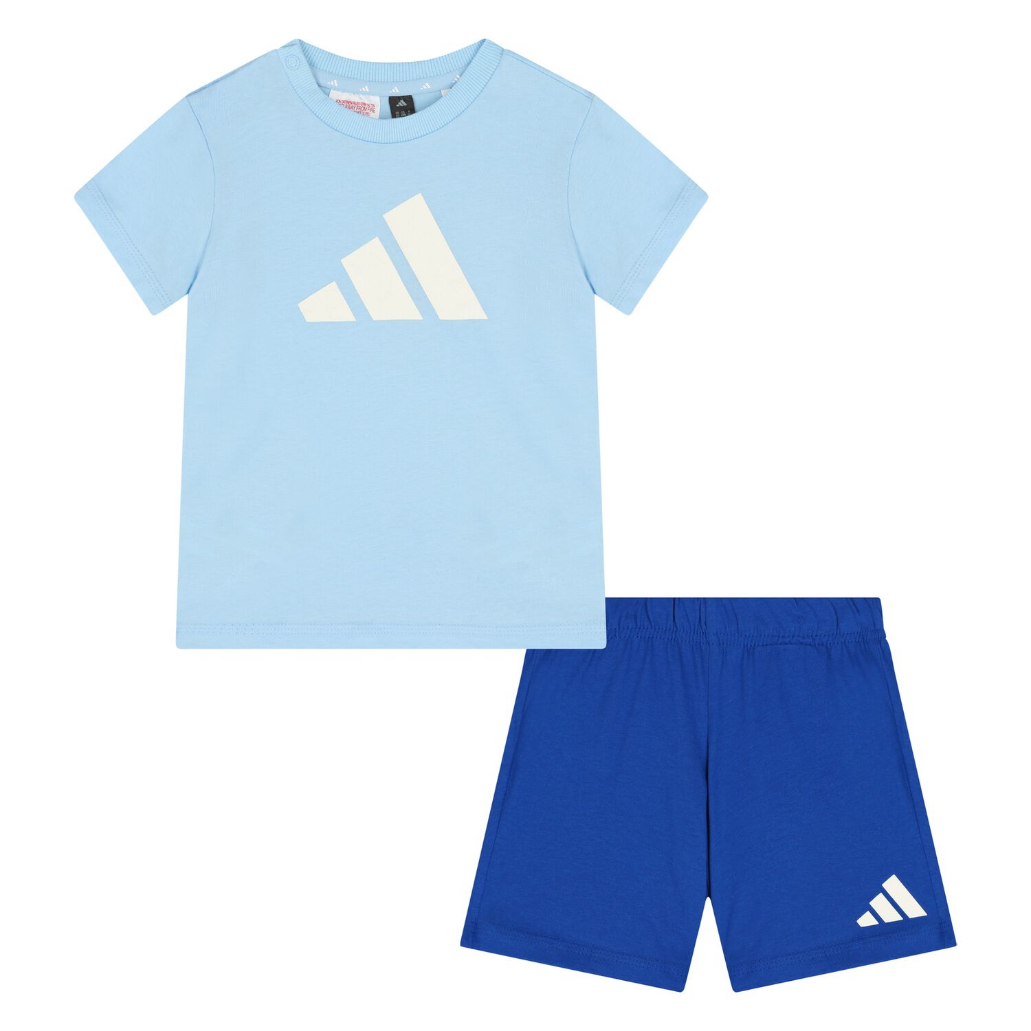 Younger Boys Blue Logo Shorts Set, 1, hi-res