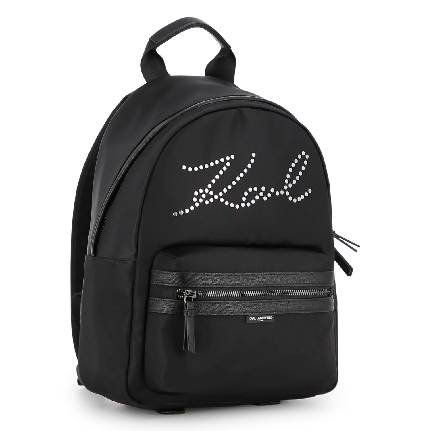 Girls Black Logo Backpack, 1, hi-res