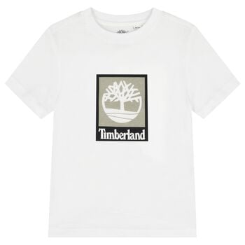 تيشيرت بالشعار باللون الأبيض للأولاد