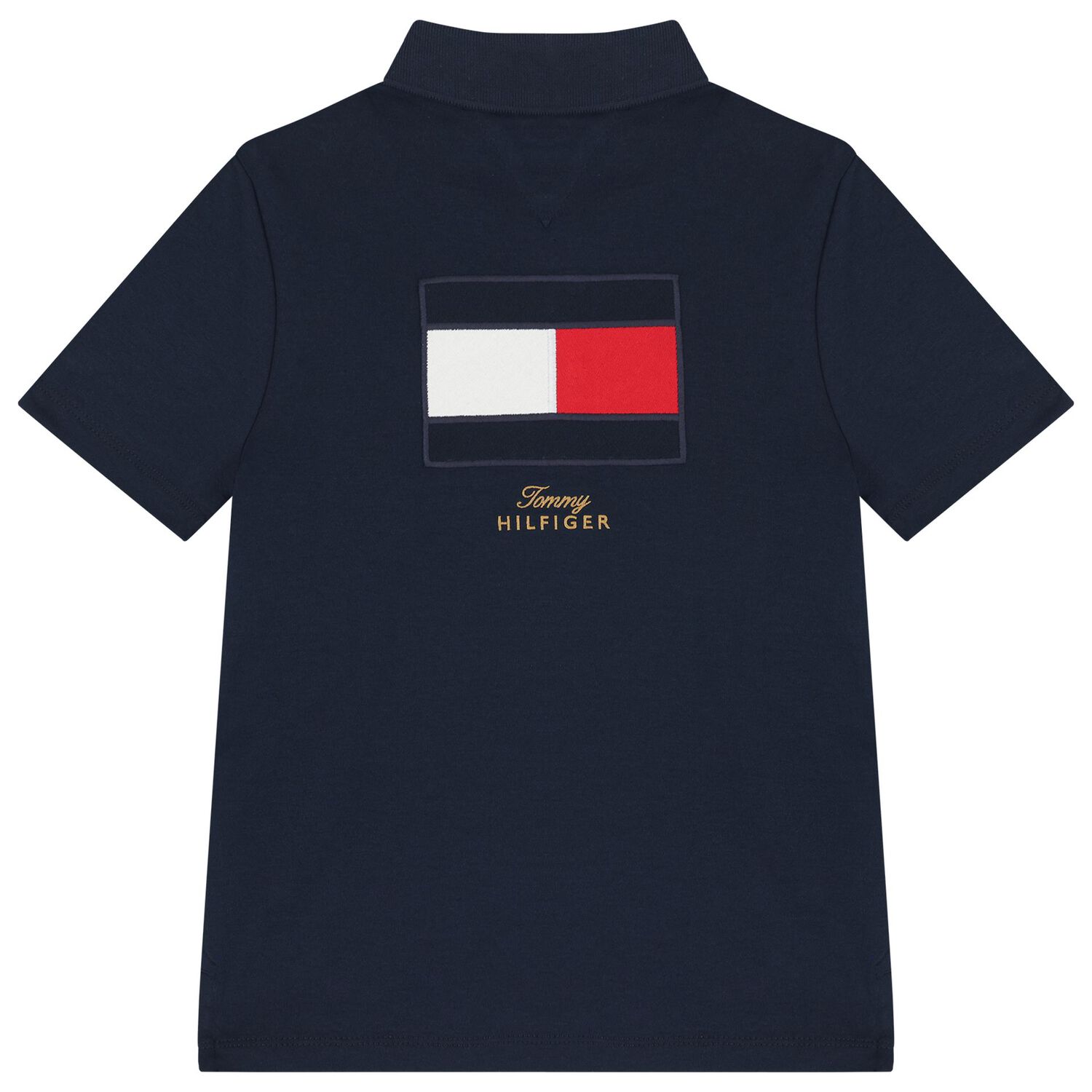 Boys Navy Blue Logo Polo Shirt , 1, hi-res