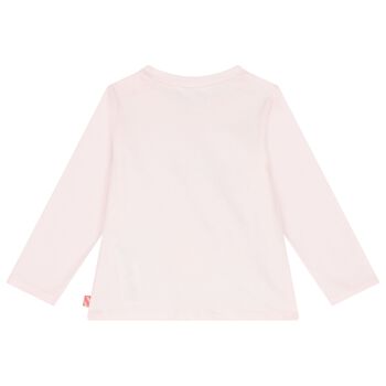 Younger Girls Pink Flower Long Sleeve Top