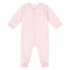 Girls Pink Cotton Babygrow, 2, hi-res