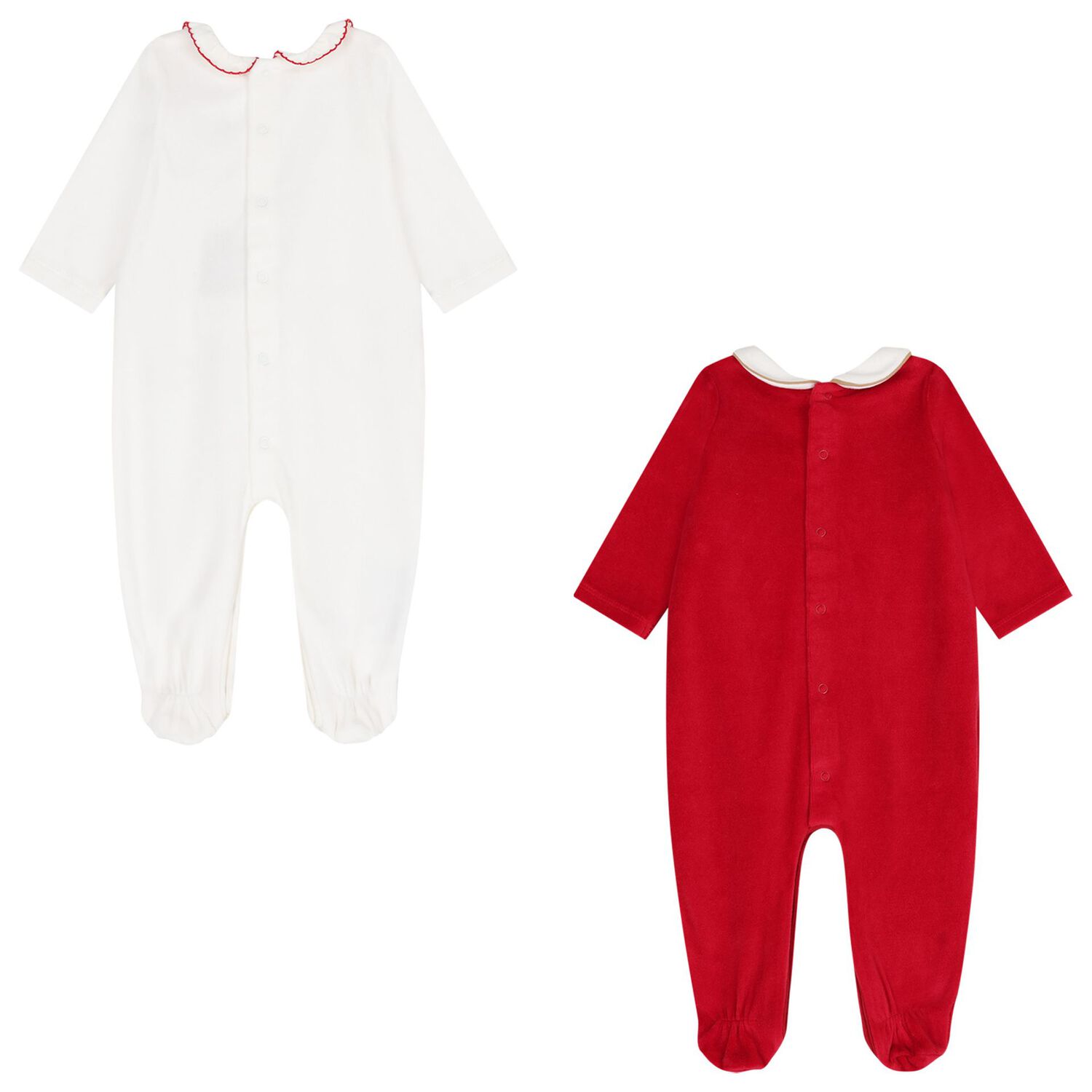 Baby Girls White & Red Babygrows ( 2-Pack ), 2, hi-res