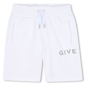 Boys White Logo Shorts