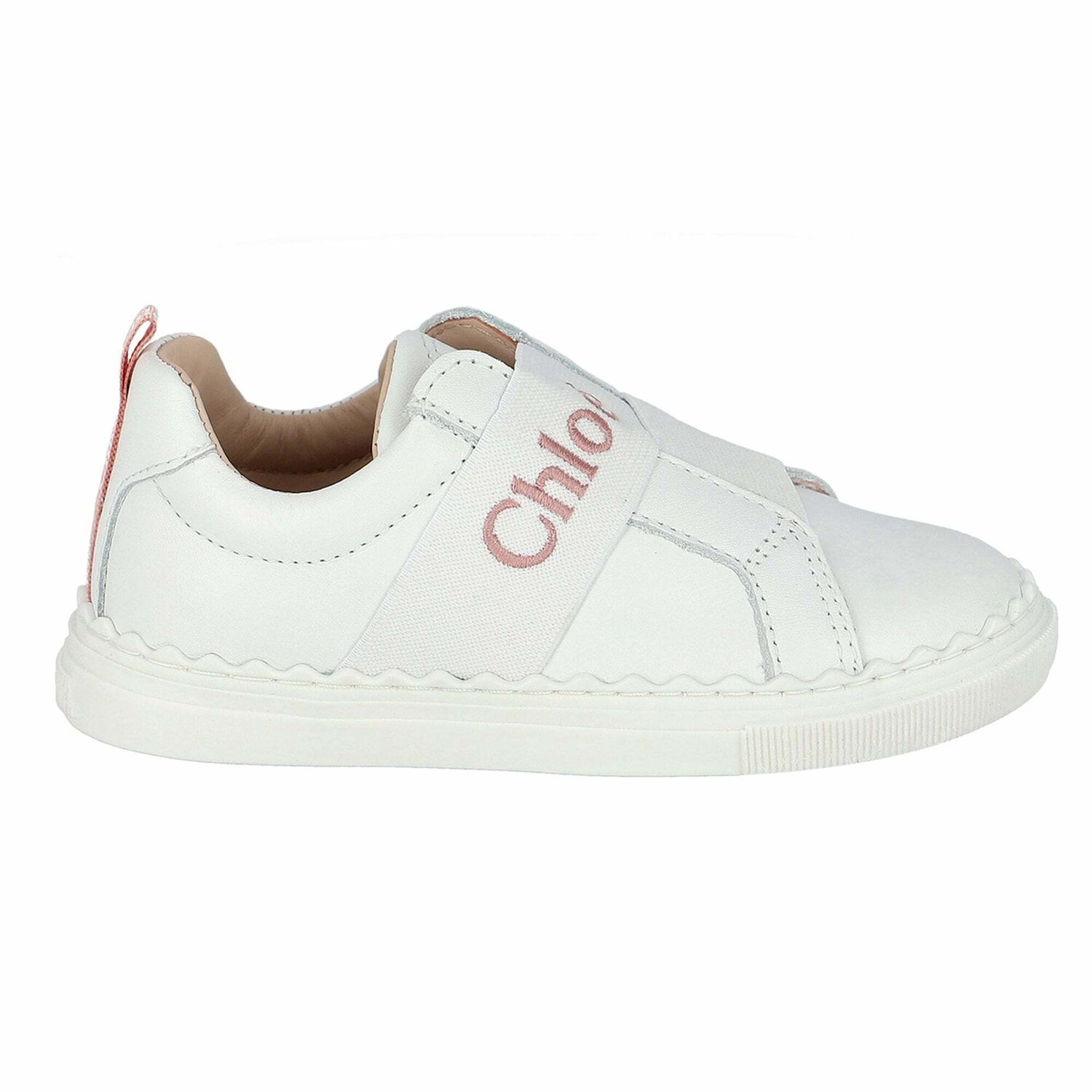 Younger Girls White Logo Trainers, 1, hi-res image number null