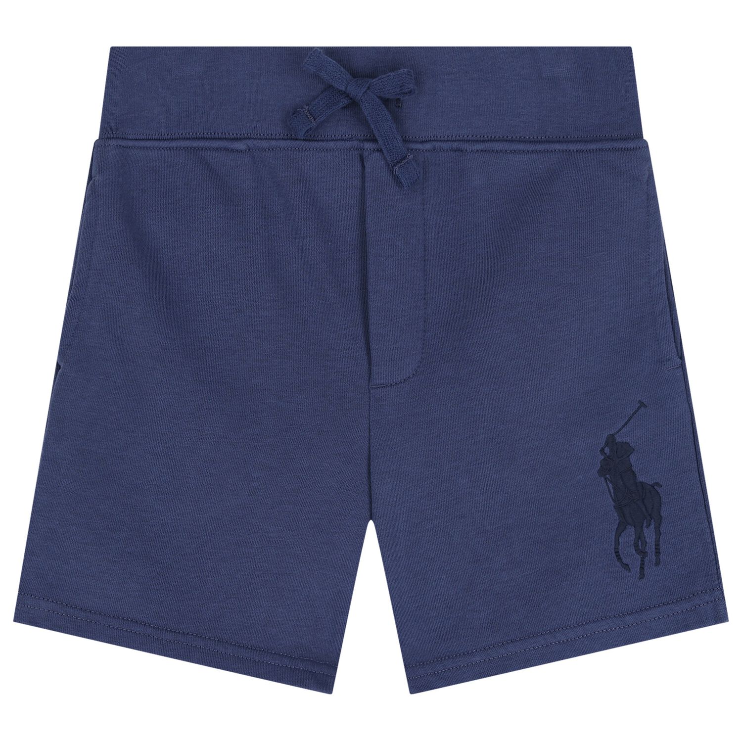 Boys Navy Blue Logo Shorts, 1, hi-res