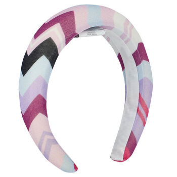 Girls Purple & Pink Zigzag Headband